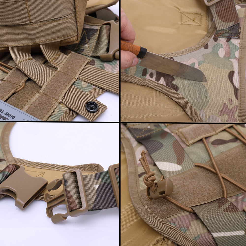 ️ 🏋️‍♂️ Arnés táctico de grado militar con correa bungee — resistente, acolchado y ajustable. Perfecto para perros activos o de entrenamiento. ¡Control total con estilo y seguridad! 🐾