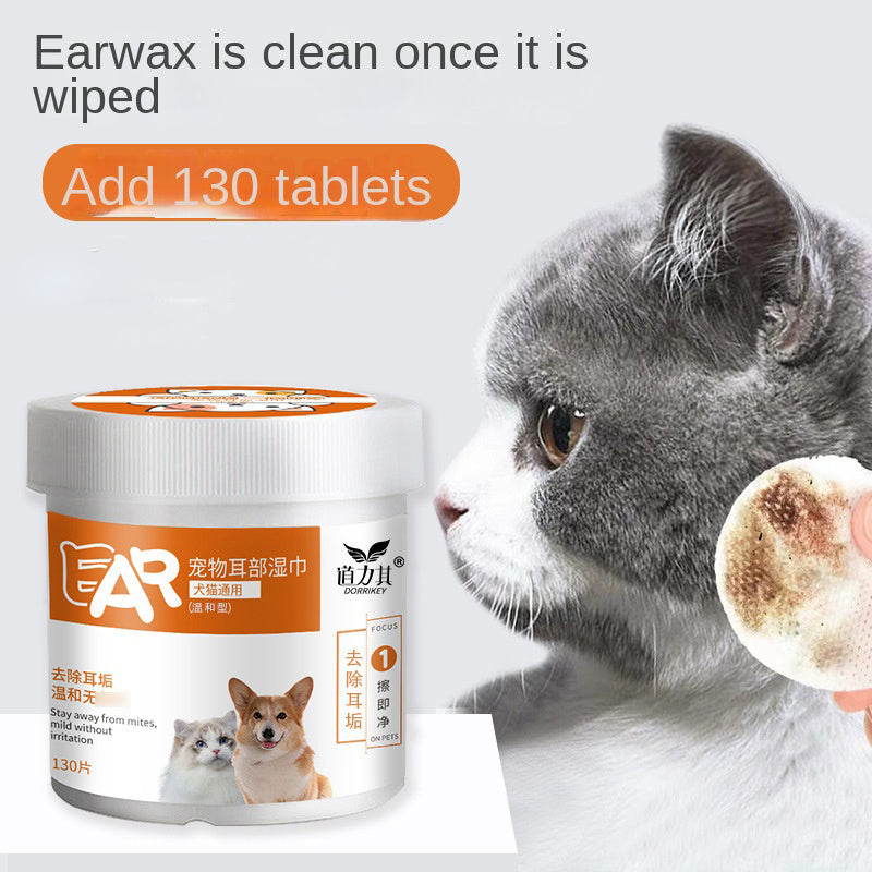 🧴 Toallitas Húmedas para Mascotas – Limpieza de Ojos y Oídos (130 piezas)