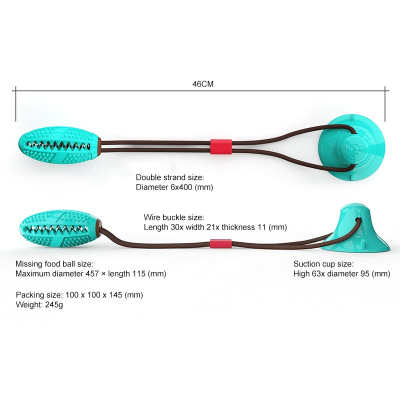 Juguete Interactivo con Succión y Dispensador de Snacks – Pelota Masticable para Perros