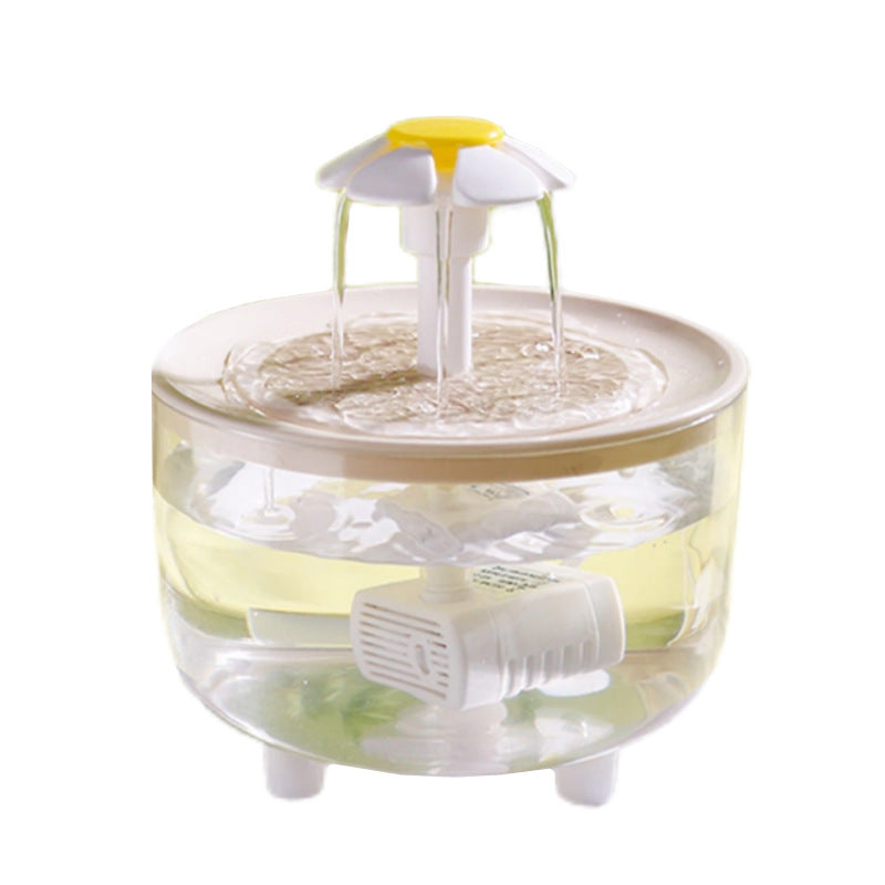 Fuente de Agua Automática para Mascotas 1200 ml – Diseño Flor, Silenciosa con Filtro, alimentacion USB