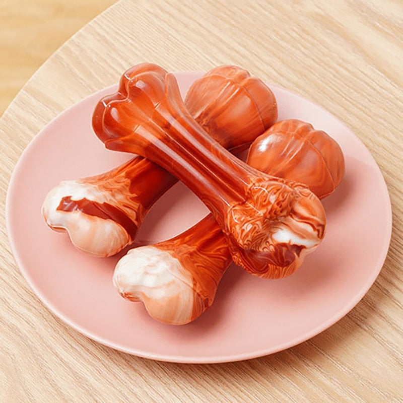 🐶🦴Juguete Mordedor en Forma de Hueso para Perros – Súper Resistente, Sabor a Res y No Tóxico