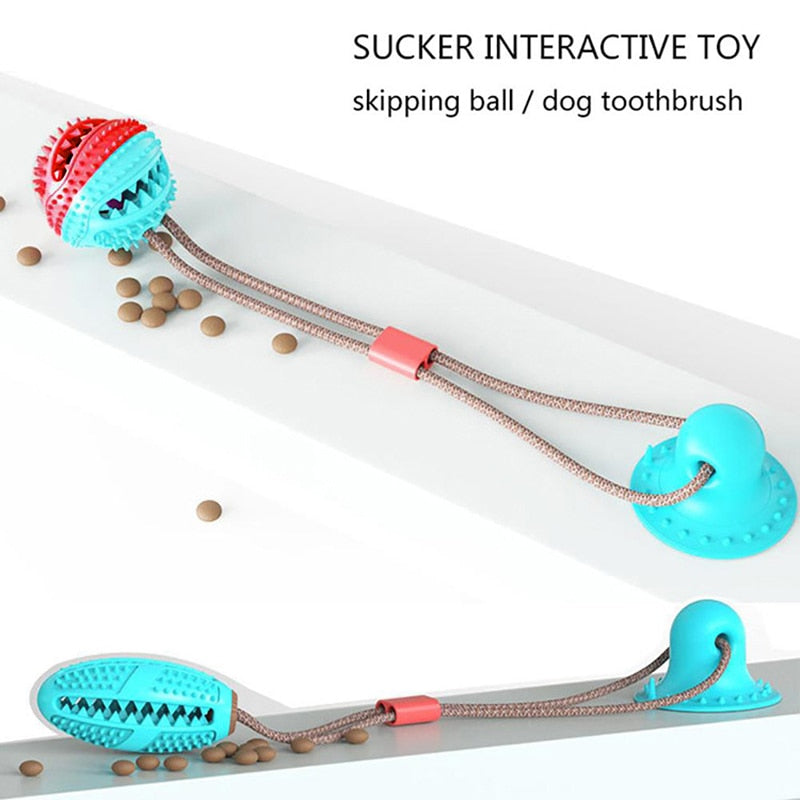 Juguete Interactivo con Succión y Dispensador de Snacks – Pelota Masticable para Perros
