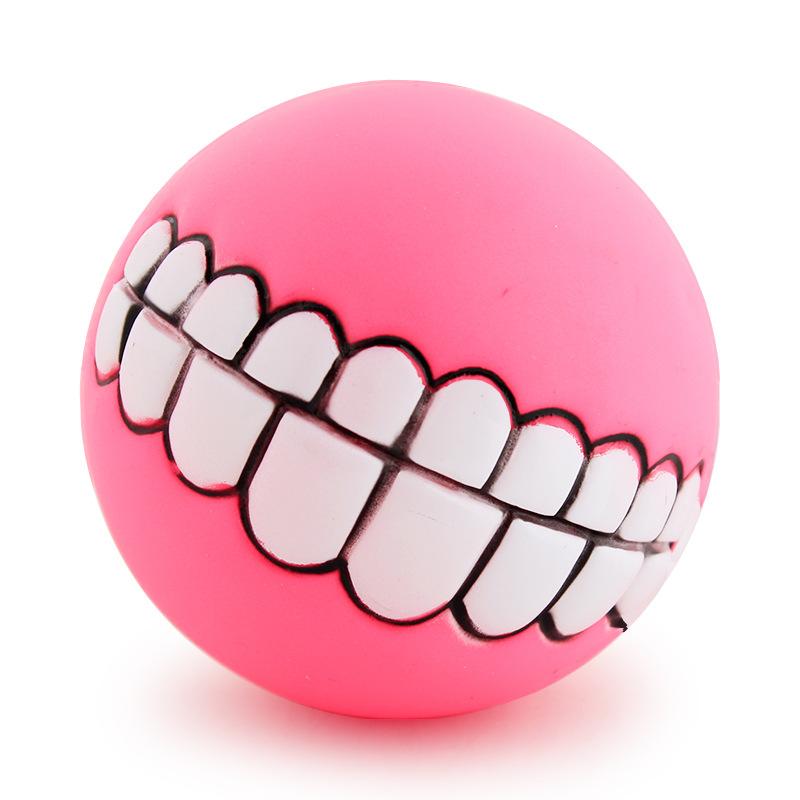 Pelota Divertida con Dientes para Mascotas – Juguete Masticable con Sonido Chirriante