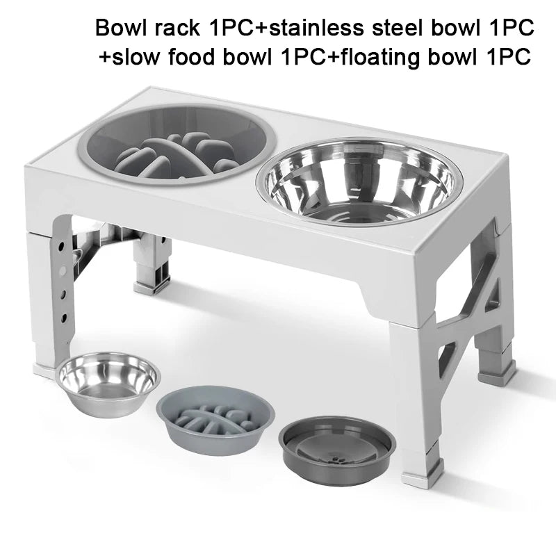 🥣 Comedero Elevado Ajustable para Perros – Bowl de Comida y Agua, Anti-Desbordes y Slow Feeder