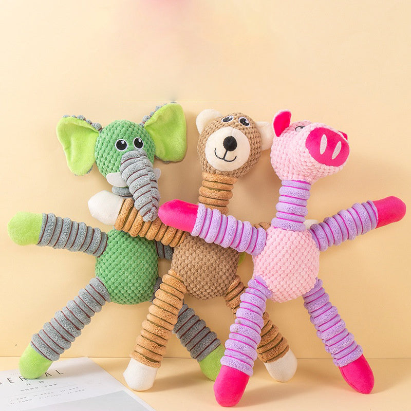 Juguete de Felpa con Sonido para Mascotas – Animales Grandes de Peluche (Elefante, Oso y Cerdito)