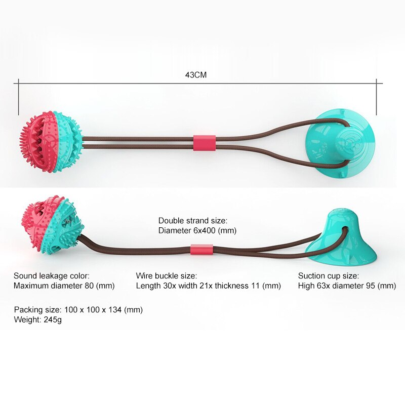 Juguete Interactivo con Succión y Dispensador de Snacks – Pelota Masticable para Perros