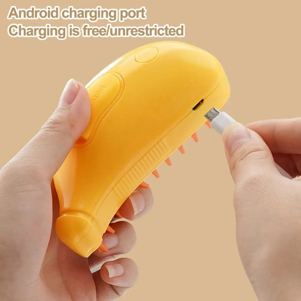 Cepillo de Vapor Multifuncional para Mascotas – Forma de Plátano