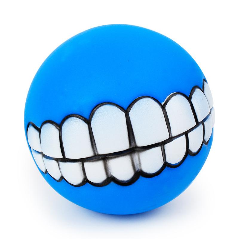 Pelota Divertida con Dientes para Mascotas – Juguete Masticable con Sonido Chirriante