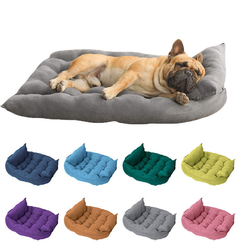 🛏️ Cama Sofá Plegable para Perros – Suave, Lavable y de Uso Todo el Año
