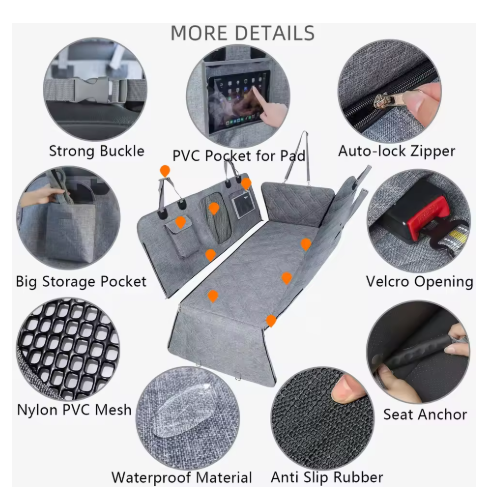 Cubierta Impermeable Divisible para Asiento Trasero – Ideal para Mascotas y Pasajeros
