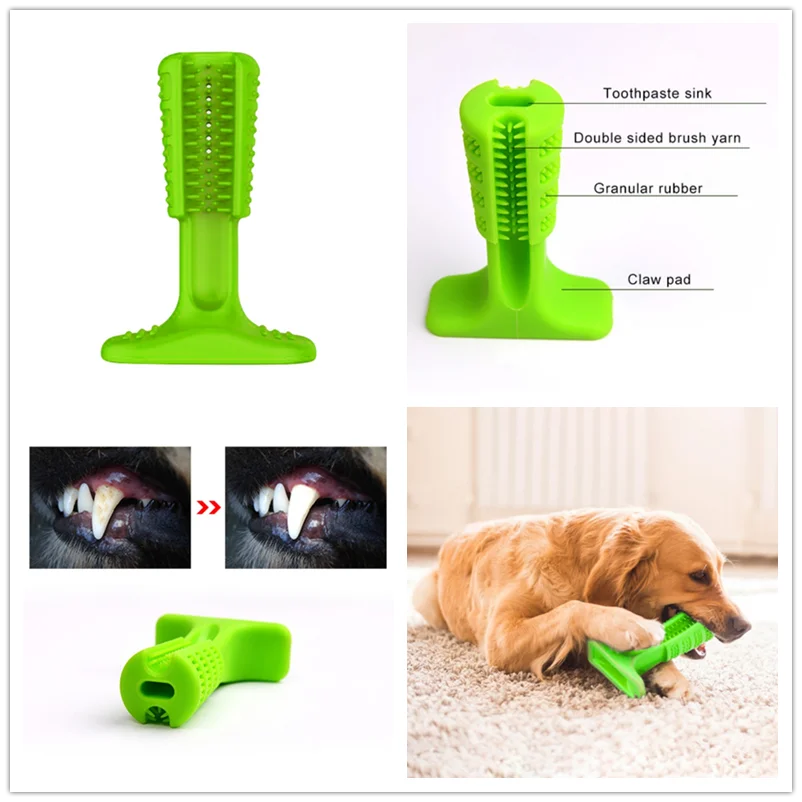 Juguete Cepillo Dental para Perros | Hueso de Caucho Limpieza Dental y Antiestrés