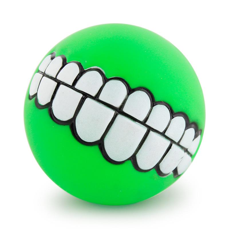 Pelota Divertida con Dientes para Mascotas – Juguete Masticable con Sonido Chirriante