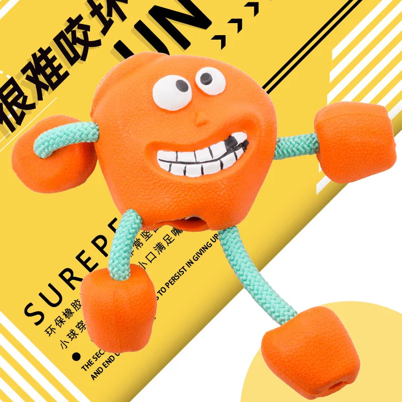 Pelota de Goma Antimordida con Sonido – Juguete Dental Divertido para Perros y Gatos